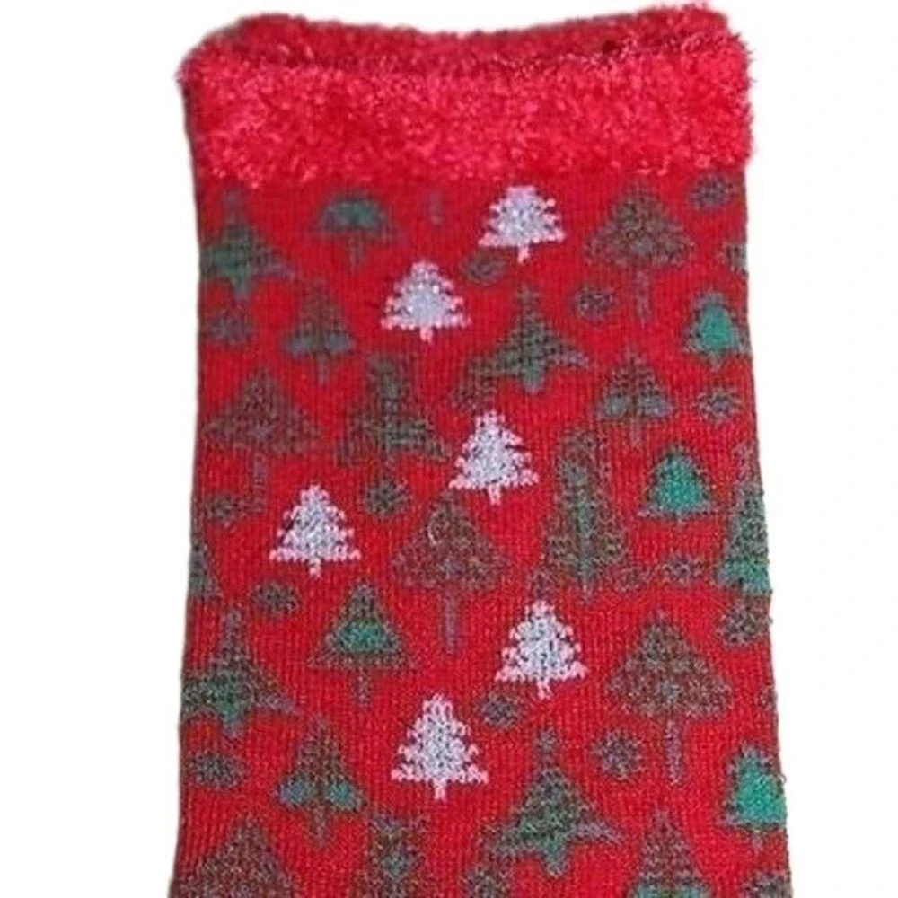 Christmas Tree‎ Socks Holiday Red Metallic Patterned Festive Stocking Stuffer
